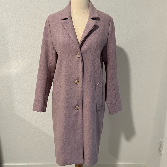 Abercrombie & Fitch Jackets & Blazers - Abercrombie & Fitch The A&F Dad Coat Lilac Wool Blend Oversized